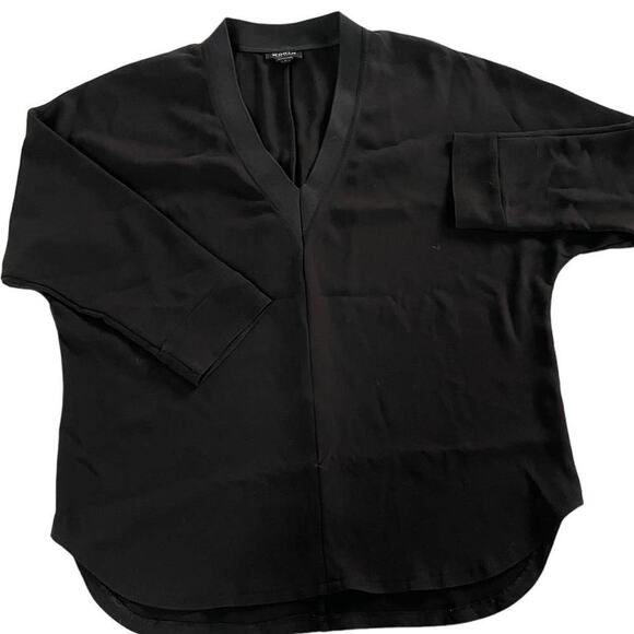 Worth New York Top Womens P XX Small Black V Neck Tunic Top Oversized - Picture 1 of 7
